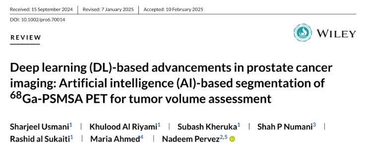 Nadeem Pervez: Deep Learning-Based Advancements in Prostate Cancer Imaging