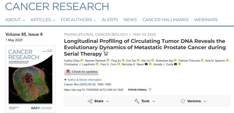 Yüksel Ürün: Longitudinal ctDNA profiling in mCRPC reveals How Tumors Evolve