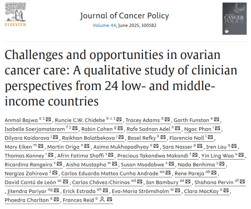 Sampson Chinonso Ipiankama: Challenges and opportunities in Ovarian Cancer Care