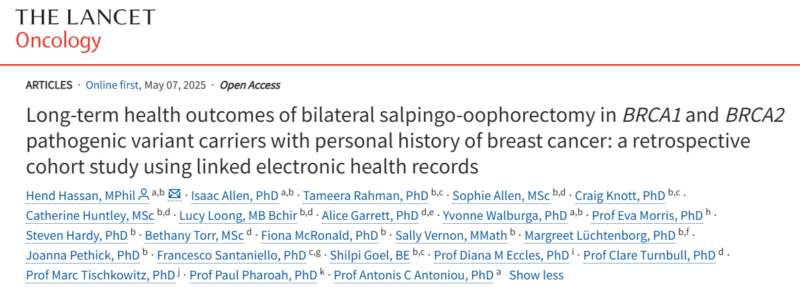 Francisco Esteva: New Study Shows that BSO Markedly Reduces Cancer Risk in BRCA1/2 Carriers