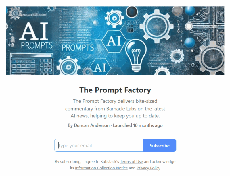 Oliver Bogler: The Prompt Factory - A Great Regular Roundup of AI News for All