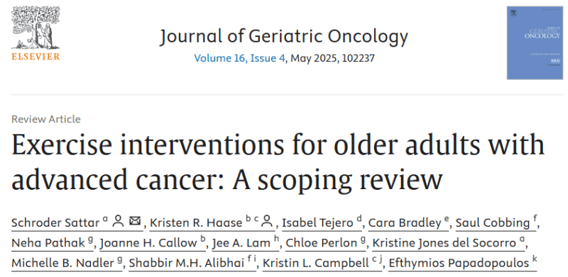 Galip Can Uyar: Can Older Adults with Advanced Cancer Safely Engage in Exercise?