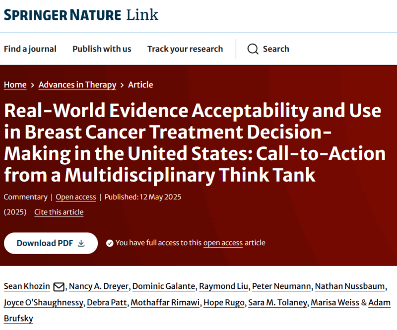 Sean Khozin: TRIUMPH Think Tank Findings on Real-World Evidence in Breast Cancer