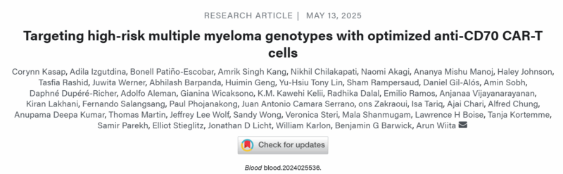 Myeloma Paper of the Day, May 14th, suggested by Robert Orlowski