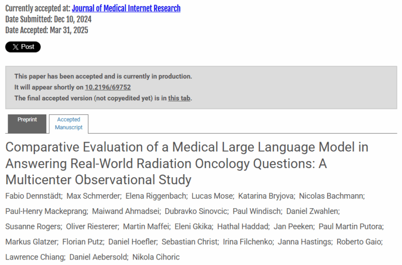 Hathal Haddad: Comparative Evaluation of a Medical Large Language Model in Answering Real-World Radiation Oncology Questions