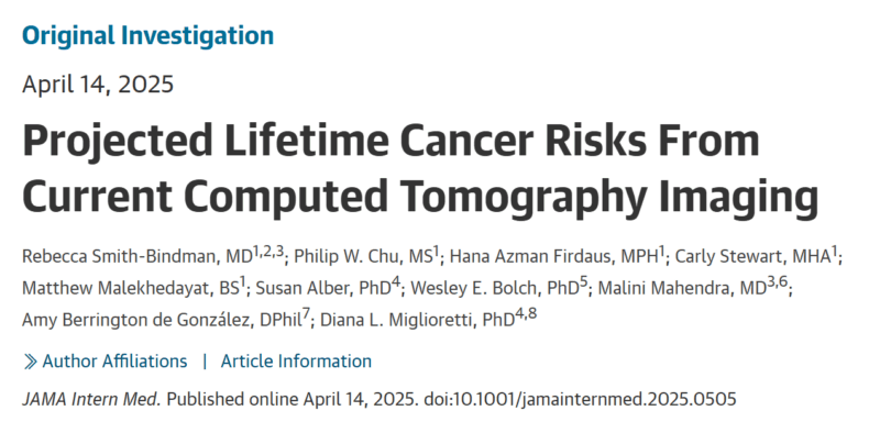 Yan Leyfman: JAMA Study on Cancer Risks from CT Scans