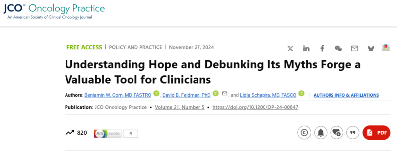 Ramy Sedhom: JCO Piece on Hope and Communication in Oncology