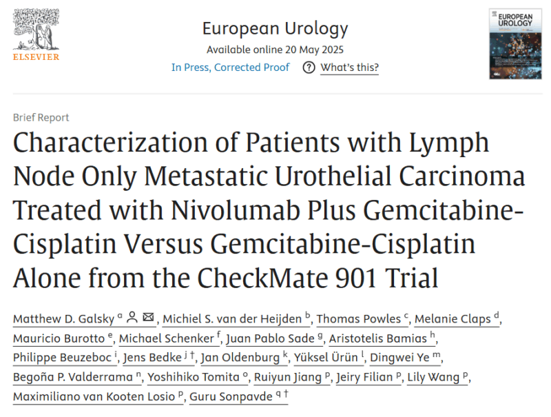 Guru Sonpavde: CheckMate 901 Trial Data on First-Line Nivolumab in LN-Only Metastatic Urothelial Carcinoma