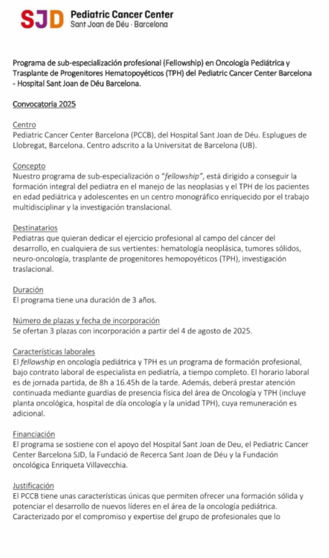 Maite Gorostegui: The Subspecialization Program in Paediatric Oncology at the Pediatric Cancer Center Barcelona