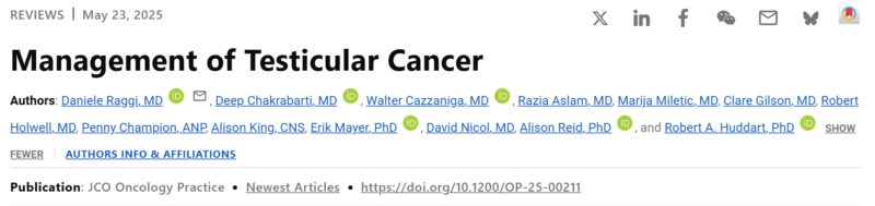Oscar Tahuahua: Treatment De-escalation, Emerging Biomarkers and Survivorship Care in Testicular Cancer