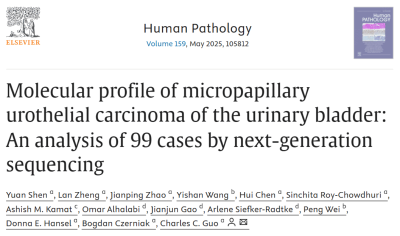 Ashish Kamat: Molecular Profiling of 99 Cases of Micropapillary Urothelial Carcinoma