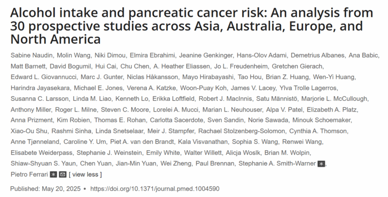 Alcohol Intake Linked to Pancreatic Cancer Risk in New Global Study - IARC/WHO
