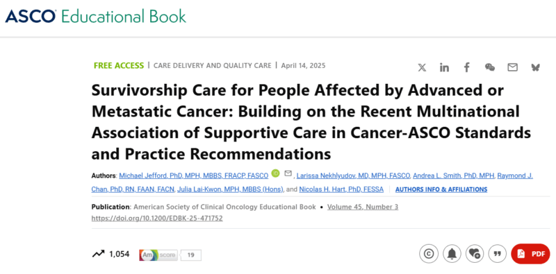 ASCO with MASCC Aim to Improve Quality of Survivorship Care