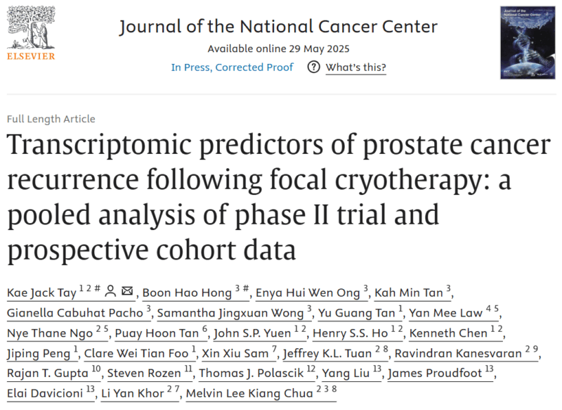 Melvin Chua: Progress in Focal Therapy for Prostate Cancer Can Be Made by Good Science
