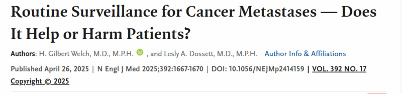 Thor Halfdanarson: Routine Surveillance for Cancer Metastases — Does It Help or Harm Patients?