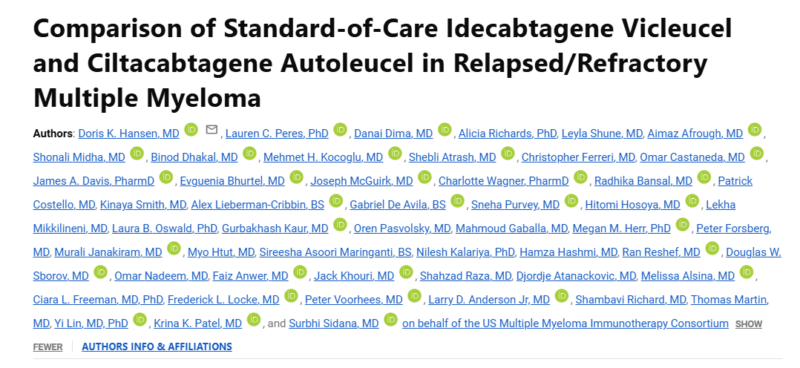 Jonathan Friedberg: Comparison of Ide-cel Versus Cilta-cel in Relapsed/Refractory Multiple Myeloma