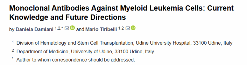 Mario Tiribelli: The Role of Monoclonal Antibodies in the Treatment of Acute Myeloid Leukemia