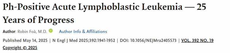 Talha Badar: Ph-Positive Acute Lymphoblastic Leukemia — 25 Years of Progress