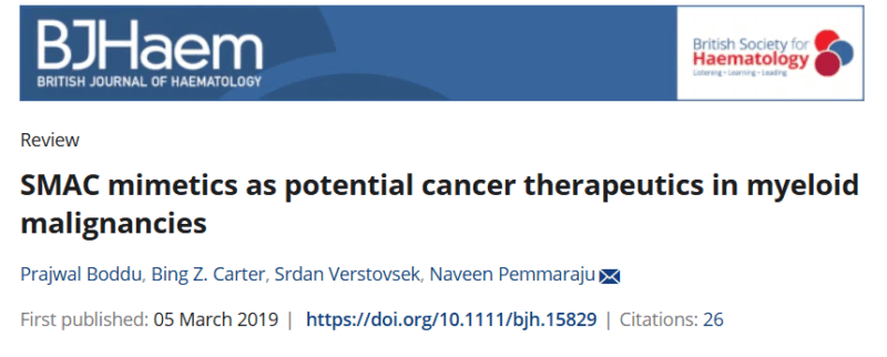 Naveen Pemmaraju: SMAC Mimetics as Potential Cancer Therapeutics in Myeloid Malignancies