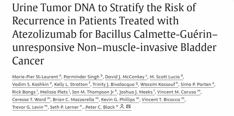 Mark Tyson: Urine Tumor DNA Stratifies Recurrence Risk in BCG-Unresponsive NMIBC Treated with Atezolizumab
