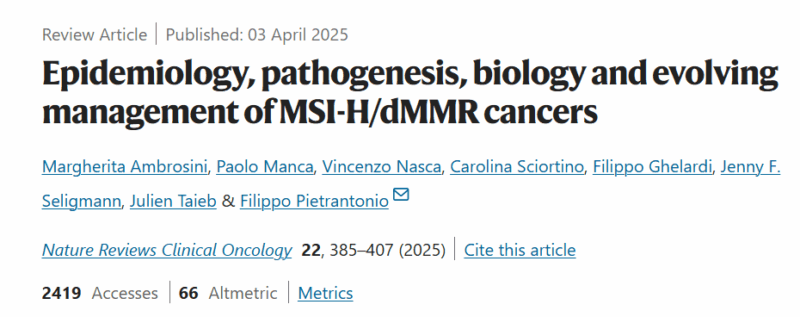 Arndt Vogel: Epidemiology, Pathogenesis, Biology and Evolving Management of MSI-H/dMMR Cancers