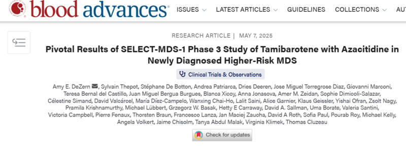 Talha Badar: SELECT-MDS-1 - Tamibarotene Plus Azacitidine in High-Risk MDS