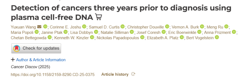 Anirban Maitra: Detection of Cancers Three Years Prior to Diagnosis Using Plasma Cell-Free DNA