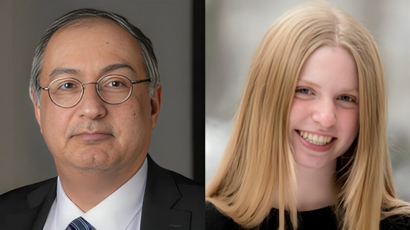 Wafik S. El-Deiry congratulated Brooke Verschleiser on winning 2025 Llealyn B. Clapp Prize at the Brown University