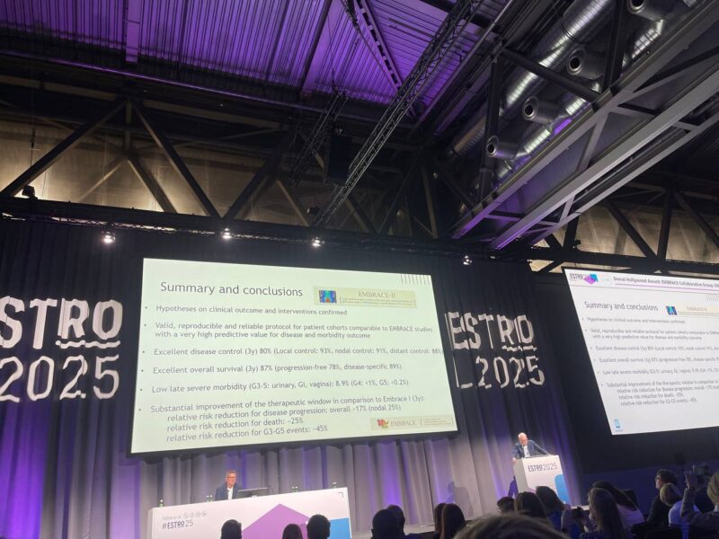 EMBRACE II Trial at ESTRO 2025. Overall Results of on IGRT-IMRT+cisplatin +MR-IGABT in LA Cervix Cancer