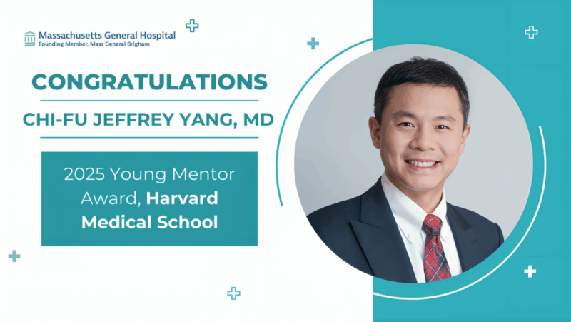 Jeff Yang has been selected by Harvard Medical School as a recipient of their Young Mentor Award for 2025 – Mass General Surgery