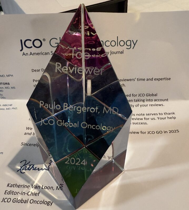 Paulo Bergerot: Proud and Grateful for 2024 Reviewer Recognition from JCO Global Oncology