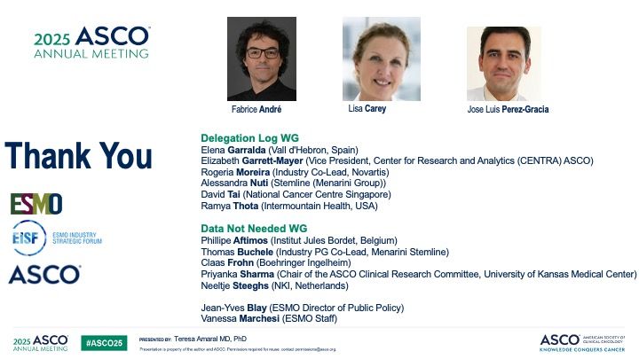 Teresa Amaral: Honored to Present Streamlining Clinical Research Project by ESMO, ASCO, and ESMO Industry Strategic Forum