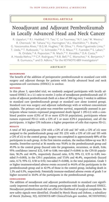 Amol Akhade: KEYNOTE-689 - A Turning Point in Resectable HNSCC - Or a Cautious Step Forward?