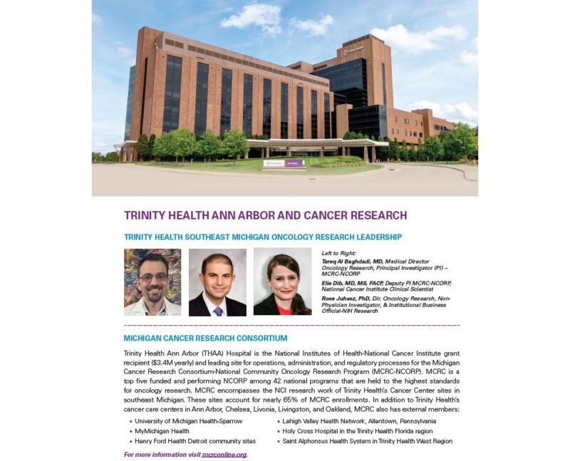 Rose Juhasz: Check out Many Highlights About The Success of Oncology Research Across Trinity Health Michigan and Florida Regions