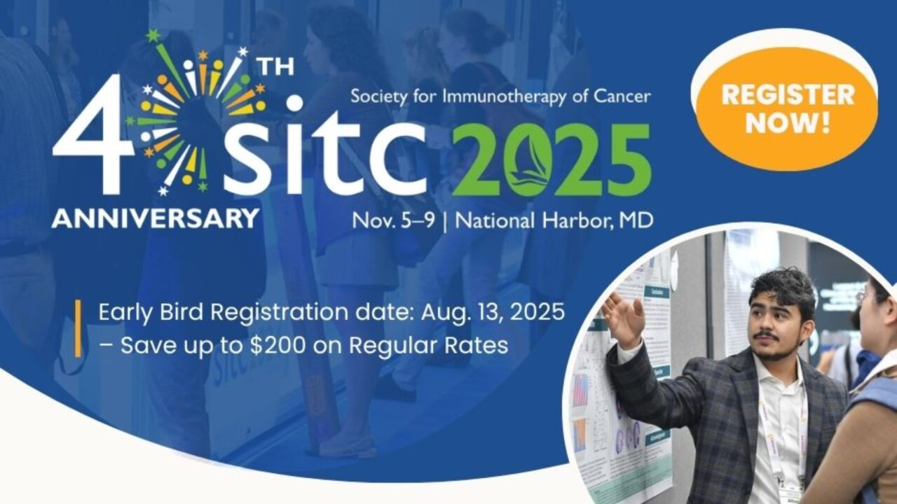 Join Society for Immunotherapy of Cancer from Nov. 5–9 to celebrate 40 years of driving breakthroughs in cancer IO