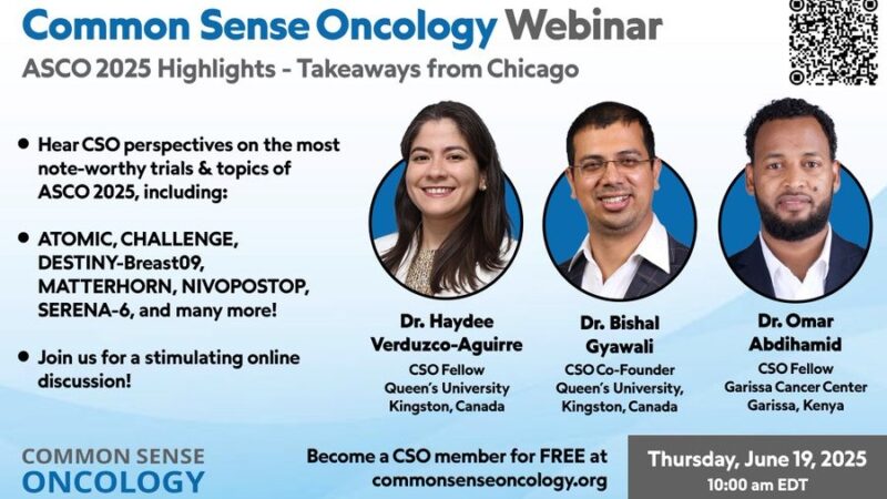 Common Sense Oncology to Host ASCO 2025 Recap Webinar on June 19