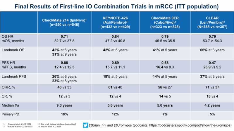 Brian Rini: ASCO25 Final Results of IO-based Combinations in mRCC are in