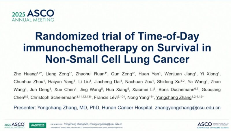 Stephen V Liu: Randomized Phase 3 Trial of Time of Day of Immunotherapy Infusion