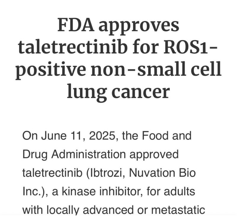 Estela Rodriguez: FDA Oncology Approves Taletrectinib for ROS1+ mNSCLC