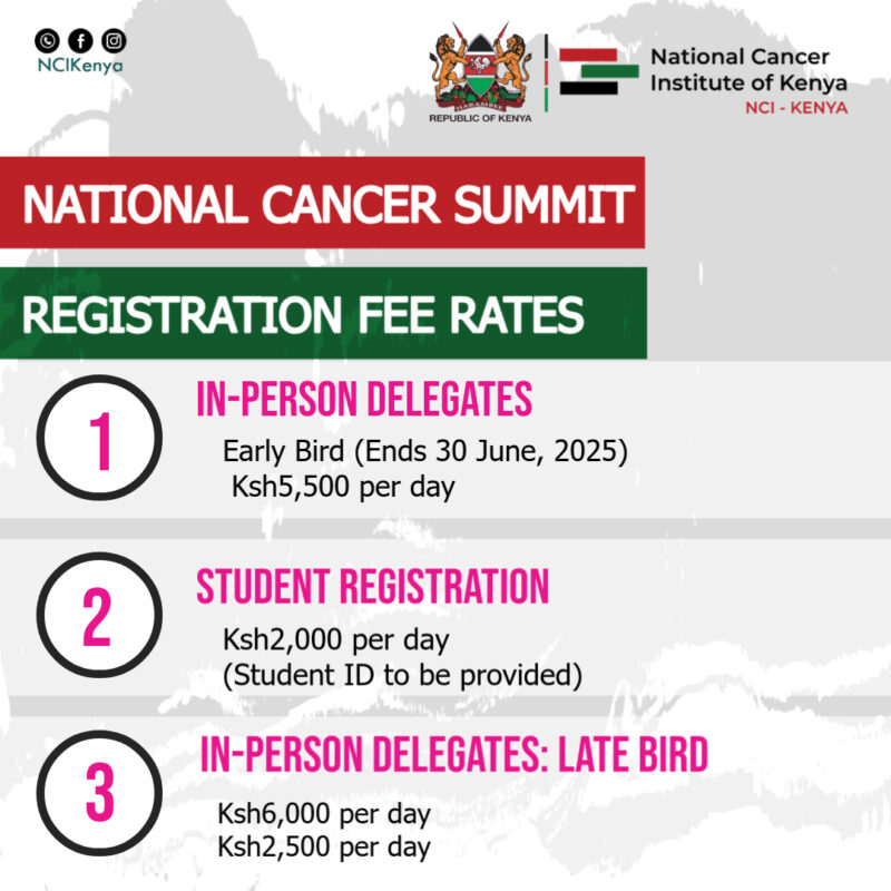 Registration Is Open for the 2nd National Cancer Summit - National Cancer Institute of Kenya