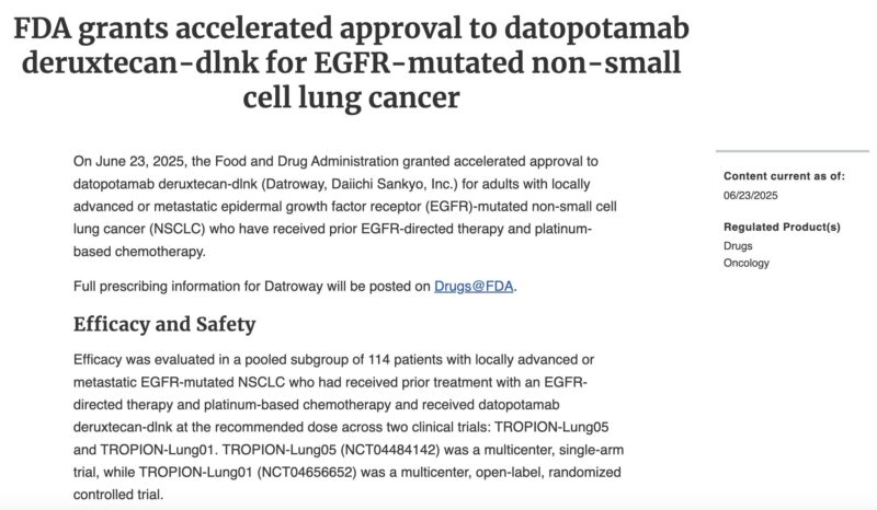 Amol Akhade: FDA Grants Accelerated Approval to Dato-DXd for EGFR-mutated NSCLC Post-TKI Plus Chemo
