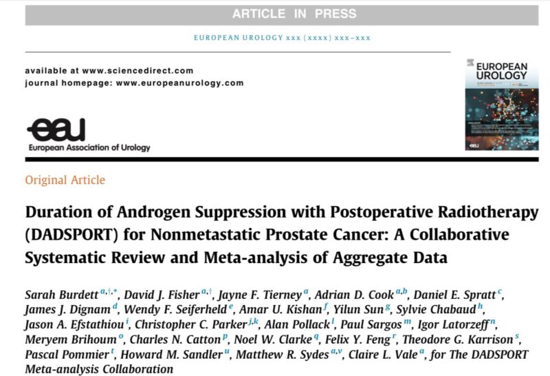 Emre Yekedüz: A Meta-Analysis From The DADSPORT Collaboration For Nonmetastatic Prostate Cancer