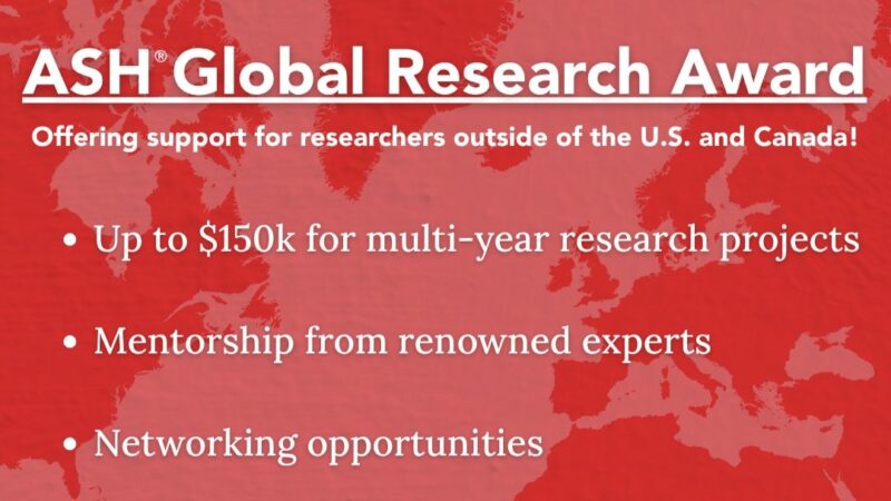 Applications are Open for the ASH Global Research Award