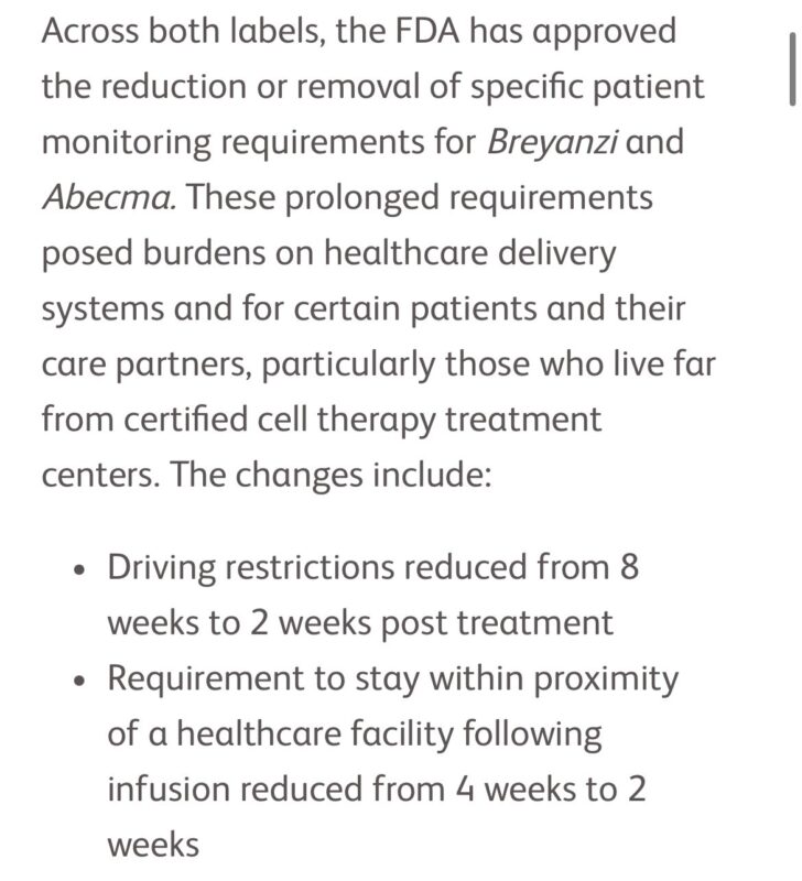 Rahul Banerjee: Excellent News - FDA Eliminates REMS Across CAR-T Products for US Patients