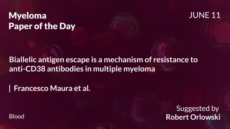 Myeloma Paper of the Day, June 11th, suggested by Robert Orlowski