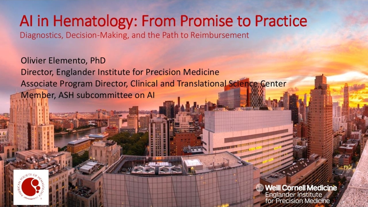 Olivier Elemento: AI in Hematology – The Path to Coverage
