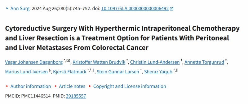 PSOGI Highlights CAIRO-6 Trial Outcomes on HIPEC and Chemotherapy in Colorectal Peritoneal Metastases