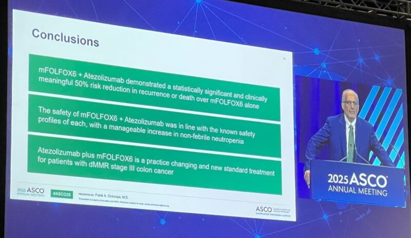 Jasmine Kamboj Congratulated Frank Sinicrope for the ASCO25 Plenary Session on ATOMIC Trial Results