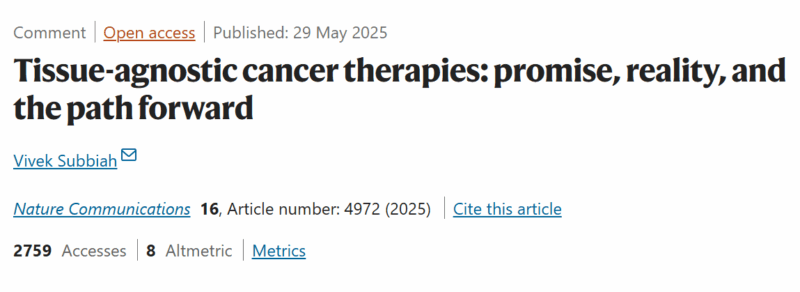 Vivek Subbiah: Tumor-agnostic Precision Oncology - Finding vs Threading The Needle
