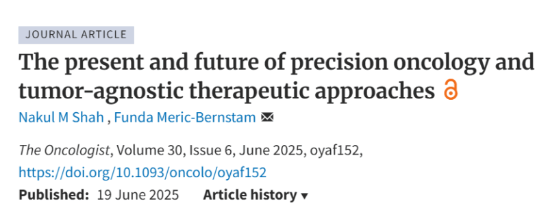 Nakul Shah: Our Latest Review on Precision Oncology is out in The Oncologist